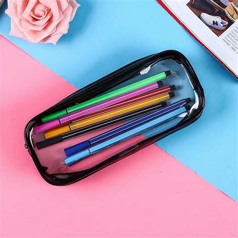 clear zipper pencil bag|1 zippered pencil pouch.